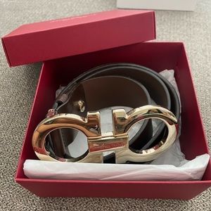 Men brown ferragamo belt